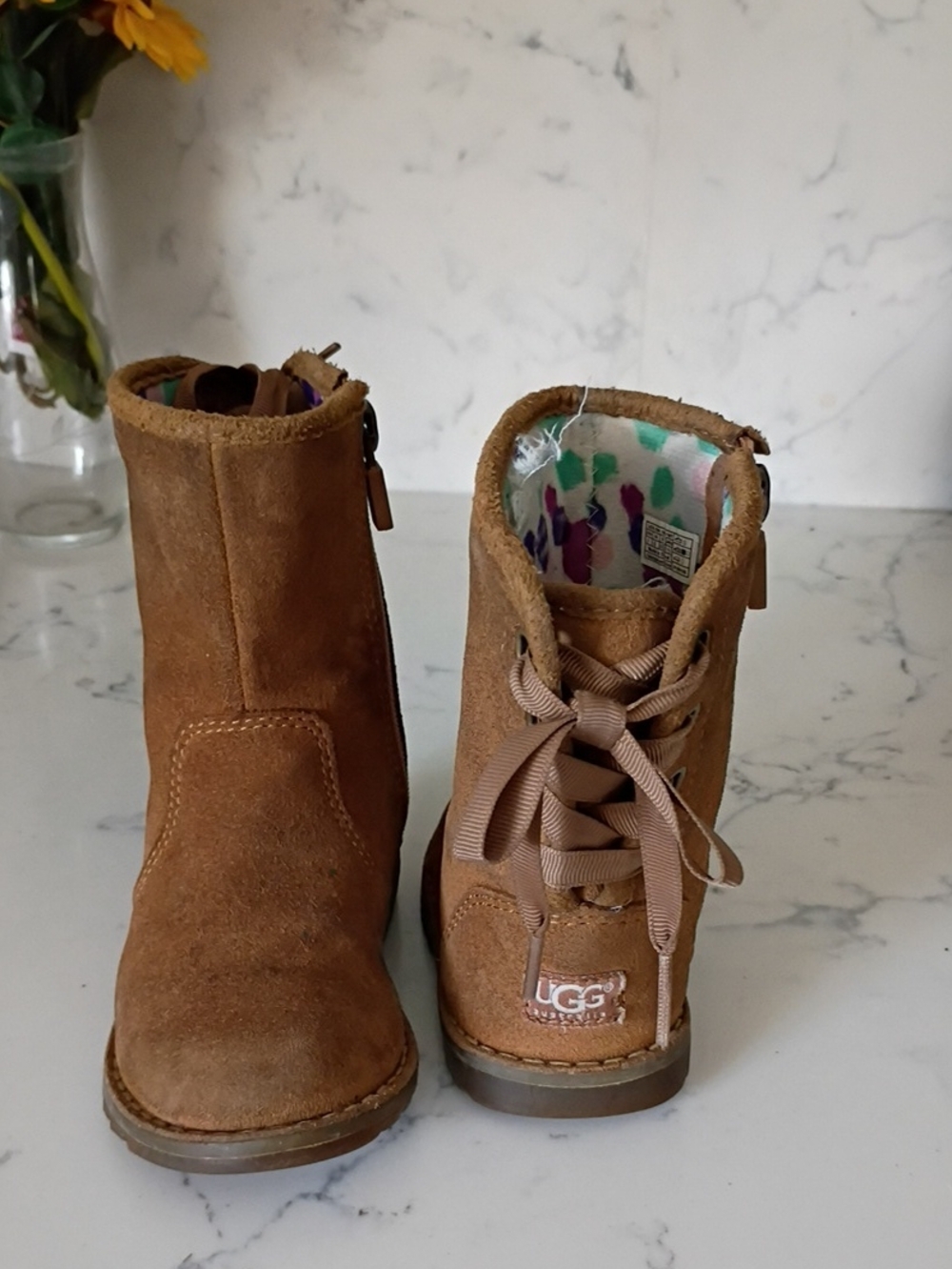 UGG Kids' Chestnut Suede Lace-Up Boots